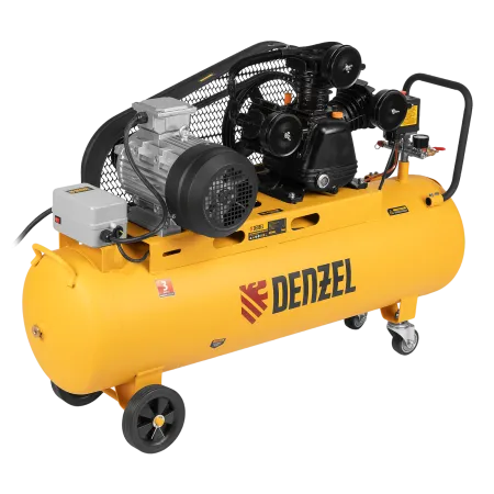 Компрессор воздушный DENZEL BCW3000-T/100, 3.0 кВт, ременный привод, 100 литров, 520 л/мин