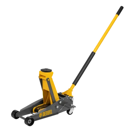 Домкрат гидравлический подкатной DENZEL 3 т, 125-470 мм, быстрый подъем, проф.