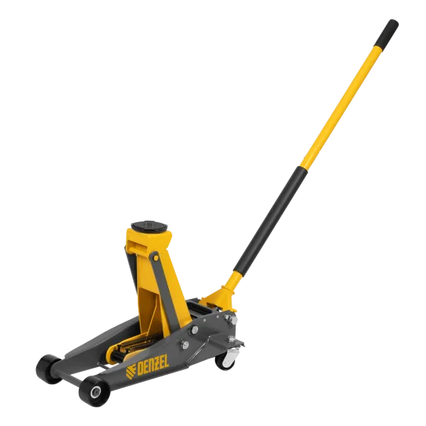 Домкрат гидравлический подкатной DENZEL 3 т, 125-470 мм, быстрый подъем, проф.