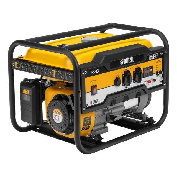 Генератор бензиновый DENZEL PS 33, 3.3 кВт, 230 В, 15 л, ручной старт