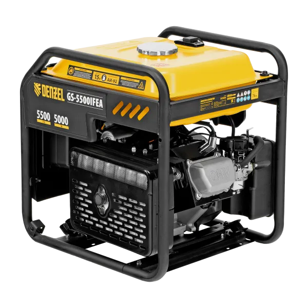 Генератор инверторный DENZEL GS-5500iFEA, 5,5 кВт, 230 В, открытый корпус, электростартер, ATS