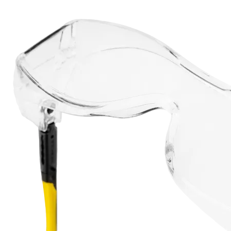 Очки защитные открытые DENZEL поликарбонатные, увеличенная прозрачная линза,  регулируемые дужки