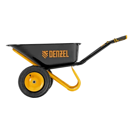 Тачка строительная DENZEL усиленная, объем 120 л, 350 кг, двухколесная, колесо 16х4.00-8
