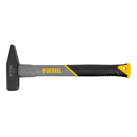 Молоток слесарный DENZEL 600 г, кованый, фибергласовая  рукоятка c TPR покрытием