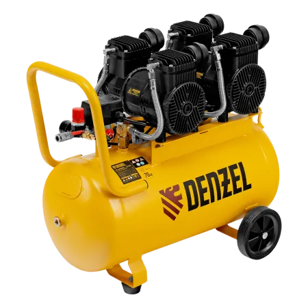 Компрессор безмасл. малошумный DENZEL DLP -3000/50, 3 кВт, 2х1,5 кВт,50 л, 2850 об/мин,500 л/мин