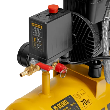 Компрессор безмасл. малошумный DENZEL DLP-950/10, 950Вт,10 л, 2850 об/мин, 170 л/мин