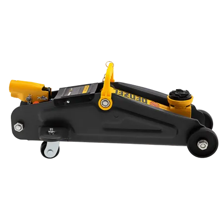 Домкрат гидравлический DENZEL подкатной с фиксатором, 2 т, 130-330 мм, в кейсе