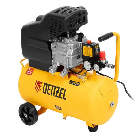 Компрессор воздушный DENZEL DC1500/24, 1.5 кВт, прямой привод, 24 литра, 220 л/мин