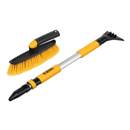 Щетка-сметка со скребком DENZEL телескоп, поворотная голова, 750-1120 мм