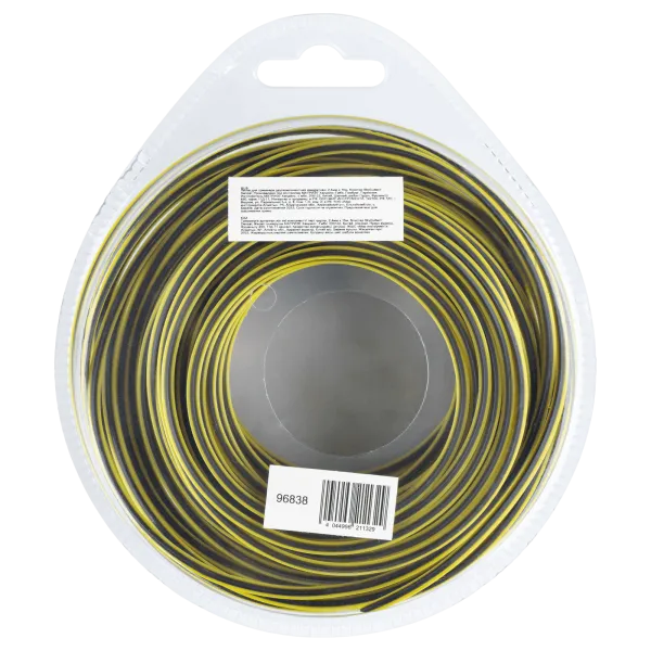 Леска для триммера DENZEL двухкомпонентная квадратная, 2,4мм х 15м, блистер SkyCutter