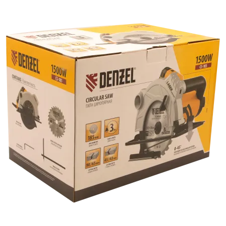 Циркулярная пила DENZEL CS-185, 1500 Вт, 185 мм