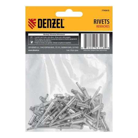 Заклепки алюминиевые DENZEL 3/16"-1/2", 5 х 12 мм, 50 шт