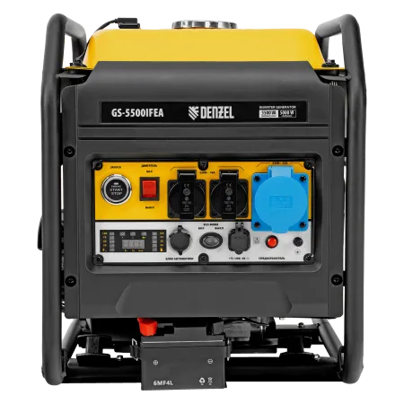Генератор инверторный DENZEL GS-5500iFEA, 5,5 кВт, 230 В, открытый корпус, электростартер, ATS
