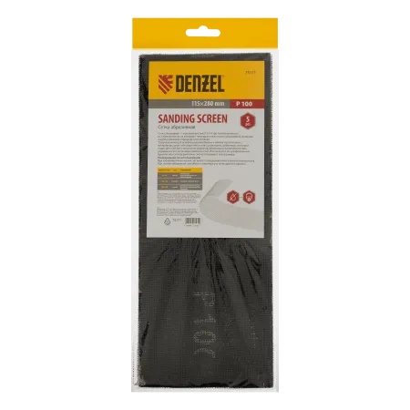 Сетка абразивная DENZEL 75171, P100, 115 x 280 мм, 5 шт.