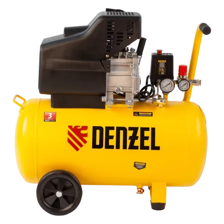 Компрессор воздушный DENZEL DC1500/50, 1.5 кВт, прямой привод, 50 литров, 220 л/мин
