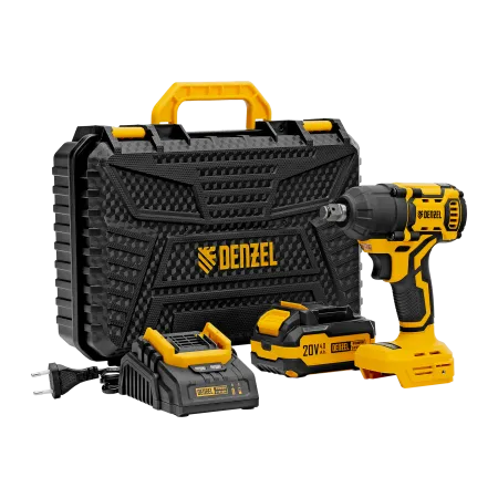 Гайковерт ударный аккумуляторный бесщет. DENZEL CIWH-BL-20-500, Li-Ion, 20 В
