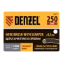 Щетка зачистная 4-х рядная DENZEL, проволока из нержавеющей стали с деревянной ручкой скребок, EFP
