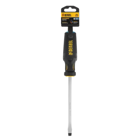 Отвертка DENZEL SL8x150 мм, CrV, трехкомпонентная рукоятка