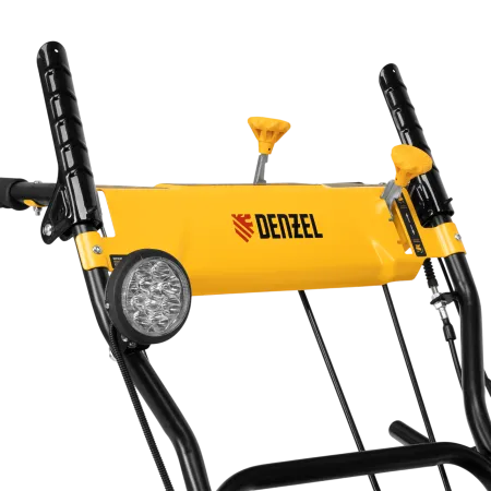 Гибридная снегоуборочная машина DENZEL с функц. подметания SWB-800, 212 сс, руч. старт, 2 насадки