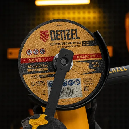 Круг отрезной по металлу DENZEL 73784, 180 x 2.5 x 22.2 мм