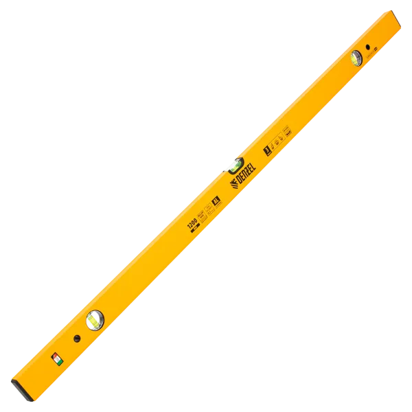 Уровень алюминиевый DENZEL 33684, 1200 мм, 3 глазка, фрезерованный