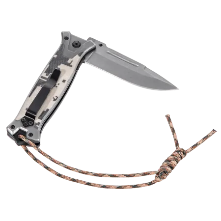 Нож складной DENZEL многоцелевой, системы Liner-Lock, с накладкой G10 на прямой рук-ке+стеклобой