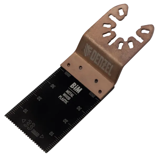 Насадка для МФИ DENZEL 782305 режущая пазовая прямая, BiM, по металлу и дереву, 33 x 1.4 мм