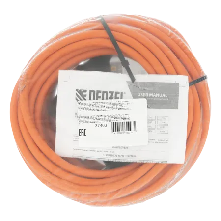 Удлинитель-шнур силовой Garden Series DENZEL, б/з, ПВС, 10м, 1 розетка, 2 x 1,5 мм