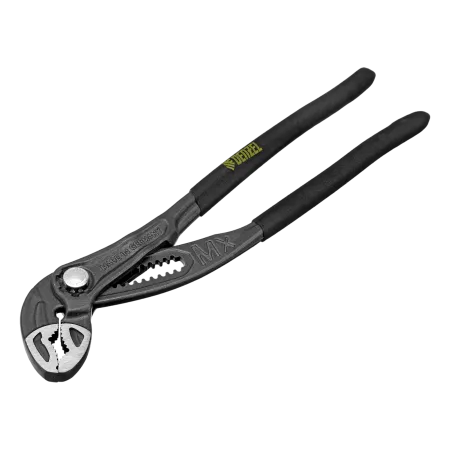 Клещи переставные DENZEL кнопочный механизм, обливные рукоятки, 250 мм