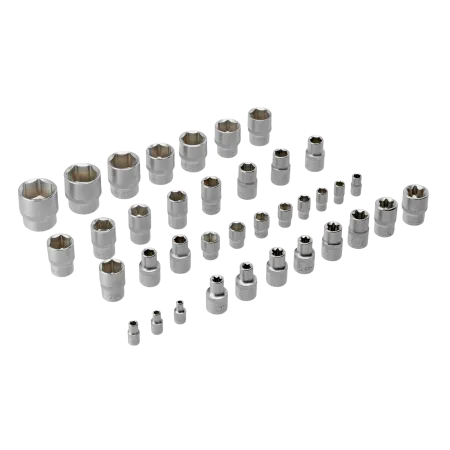 Набор инструментов DENZEL 1/2", 1/4", CrV, S2, пластиковый кейс, 122 предмета