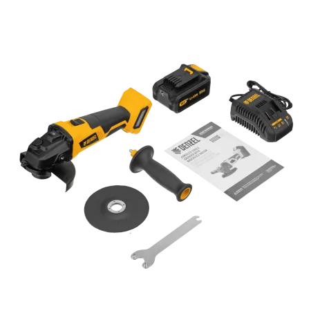 Машина углошлифовальная аккумуляторная бесщеточная DENZEL BLG-IB-18-125-4, Li-ion, 18 В