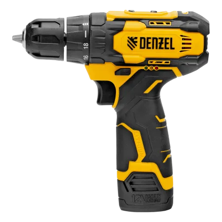 Дрель-шуруповерт аккумуляторная DENZEL CDQ-12, Li-Ion, 12 В