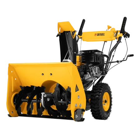 Гибридная снегоуборочная машина DENZEL с функц. подметания SWB-800, 212 сс, руч. старт, 2 насадки