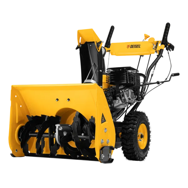 Гибридная снегоуборочная машина DENZEL с функц. подметания SWB-800, 212 сс, руч. старт, 2 насадки