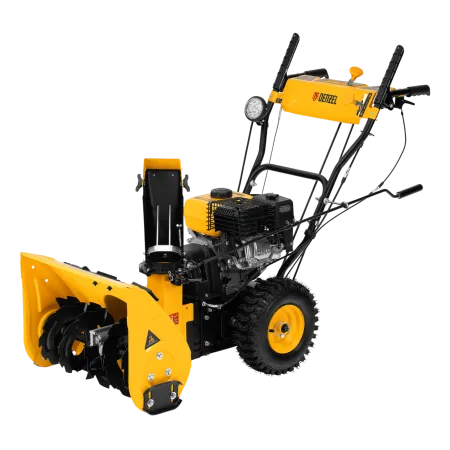 Гибридная снегоуборочная машина DENZEL с функц. подметания SWB-800, 212 сс, руч. старт, 2 насадки