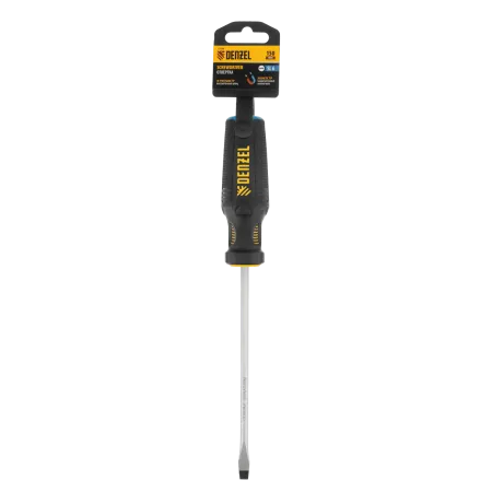 Отвертка DENZEL SL6x150 мм, CrV, трехкомпонентная рукоятка