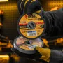 Круг отрезной по металлу DENZEL 125 х 1,0 х 22,2 мм, WA60TBF, в метал.банке, 10 шт.