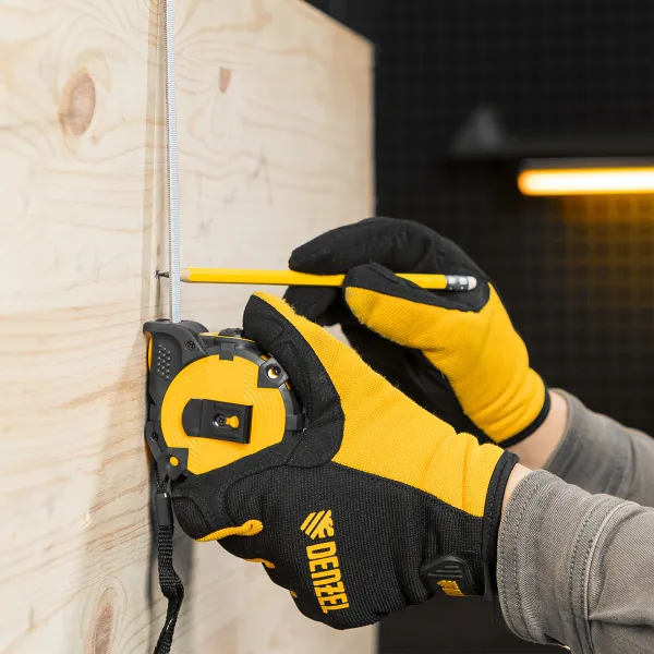 Рулетка DENZEL 31521 5м х 19мм, автоматич. фиксац., нейлон. покрытие, магнит. зацеп, двухстор. разметка