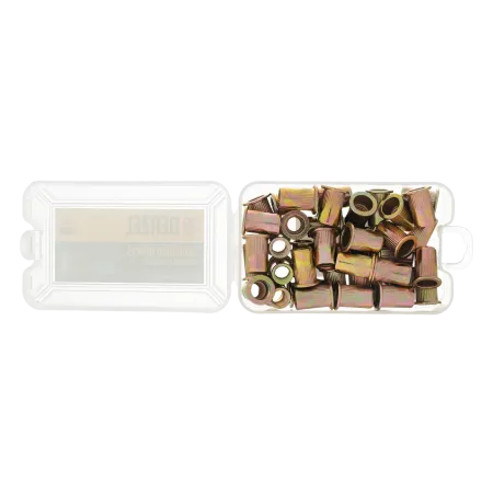 Заклепки резьбовые DENZEL стальные, оцинкованные, М8, пластиковый кейс, 40 шт.