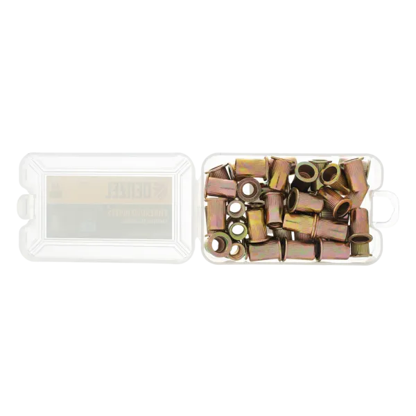 Заклепки резьбовые DENZEL стальные, оцинкованные, М8, пластиковый кейс, 40 шт.