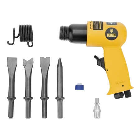 Пневматический молоток DENZEL НР4500 + набор насадок, 113 л/мин, 4500 уд/мин