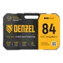 Набор инструментов DENZEL 1/2", 1/4", CrV, S2, пластиковый кейс, 84 предмета