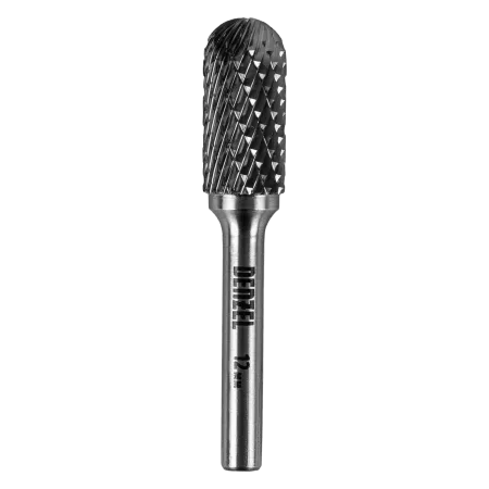 Борфреза по металлу DENZEL твердосплавная, цилиндрическая закругленная, тип-С, 12 мм