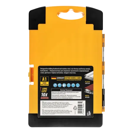 Набор сверл по металлу DENZEL, 1-10 мм, Р6М5К8-TiN, Golden Tip, 10 шт