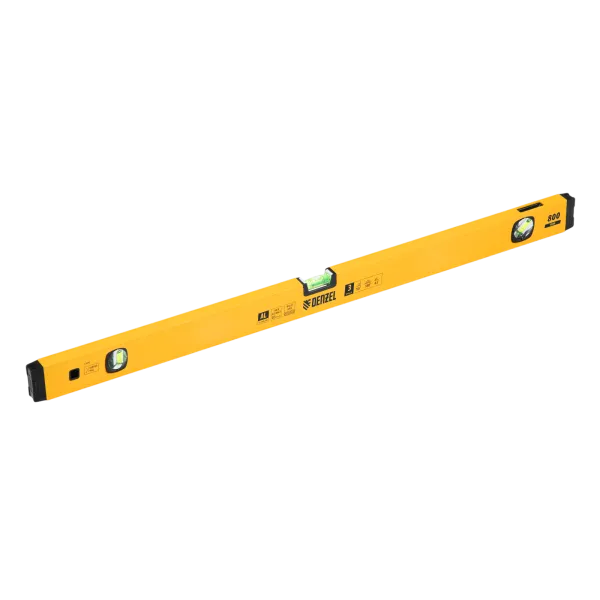 Уровень алюминиевый DENZEL магнит., фрезерованный, 3 глазка (1 зеркал.), 0,5 мм/м, 800 мм