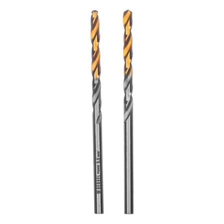 Сверло спиральное по металлу DENZEL 3,5 x 70 мм, Р6М5, Golden Tip, 2шт.