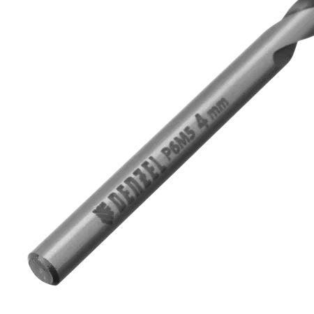 Сверло спиральное по металлу DENZEL 4 x 75 мм, Р6М5, Golden Tip, многогранная заточка