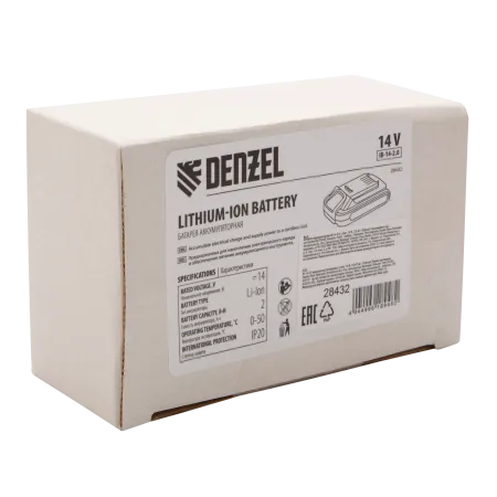 Аккумуляторная батарея DENZEL IB-14-2.0, Li-Ion, 14 В, 2.0 Ач