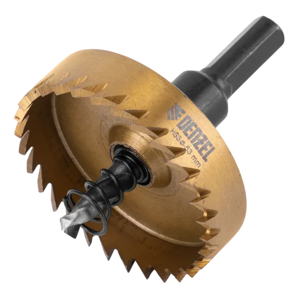 Коронка по металлу DENZEL 724117, 53 мм, HSS, нитридтитановое покрытие