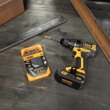 Набор сверл по металлу DENZEL 1,5-6,5 мм, HSS-Tin, Golden Tip, 13 шт